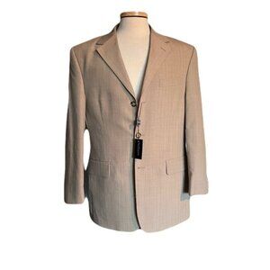 Van Heusen 40R Beige  3 Button Suit Jacket